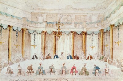 Festive Dinner Given to Celebrate the Marriage of Armand Duke of Polignac to the Baroness Idalia of Neukirchen at Villa Gradenigo, Carpenedo by Francesco Guardi